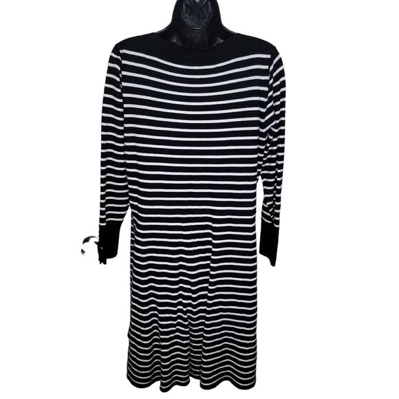 Loft Plus Size Striped knit long sleeve dress 14 - Picture 3 of 8